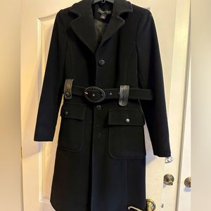 Black wool coat full length